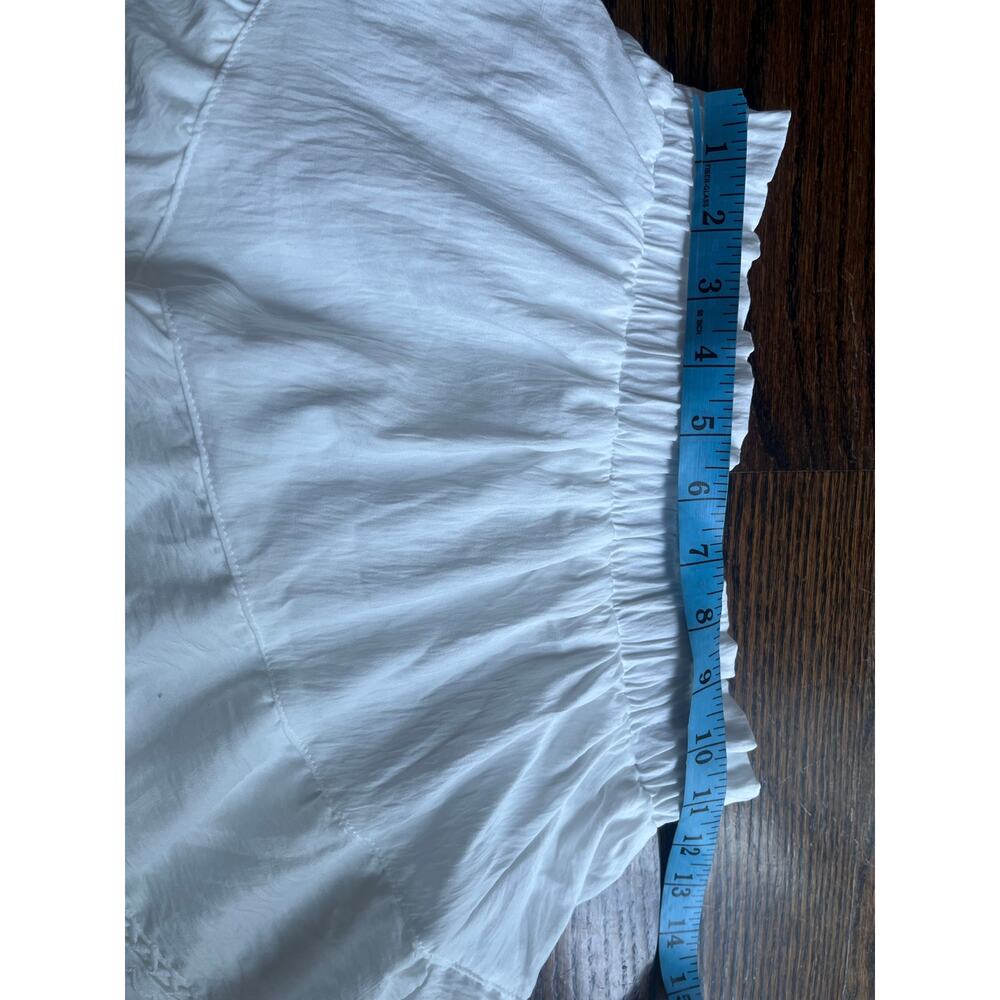 Ruffled elastic waistband skirt high rise Sz. XS white fairy romantic NWOT - Picture 2 of 7